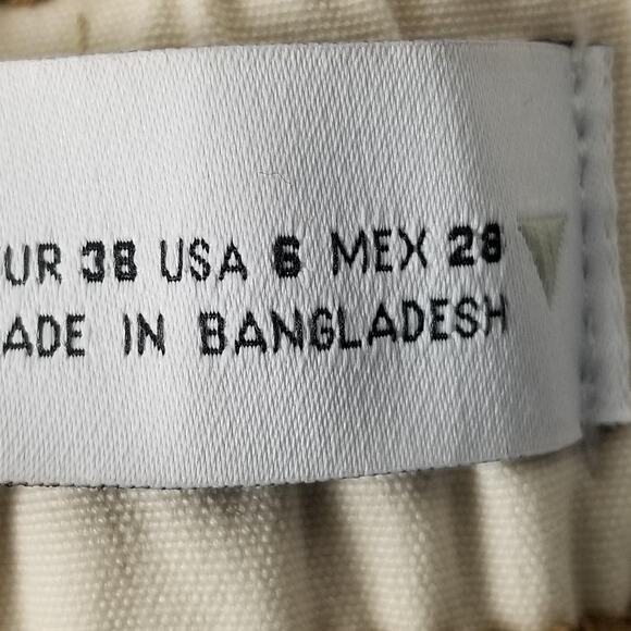 Zara Pants Womens 6 Beige Cargo Wide Leg Elastic Waist Stretch Utility Pockets - Picture 13 of 14